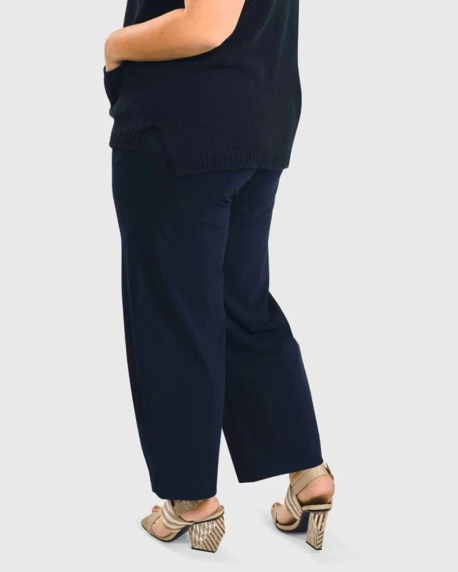 ALEMBIKA Women's Essential Flow Pants in Navy - Comfortable & Stylish Yoga Trousers