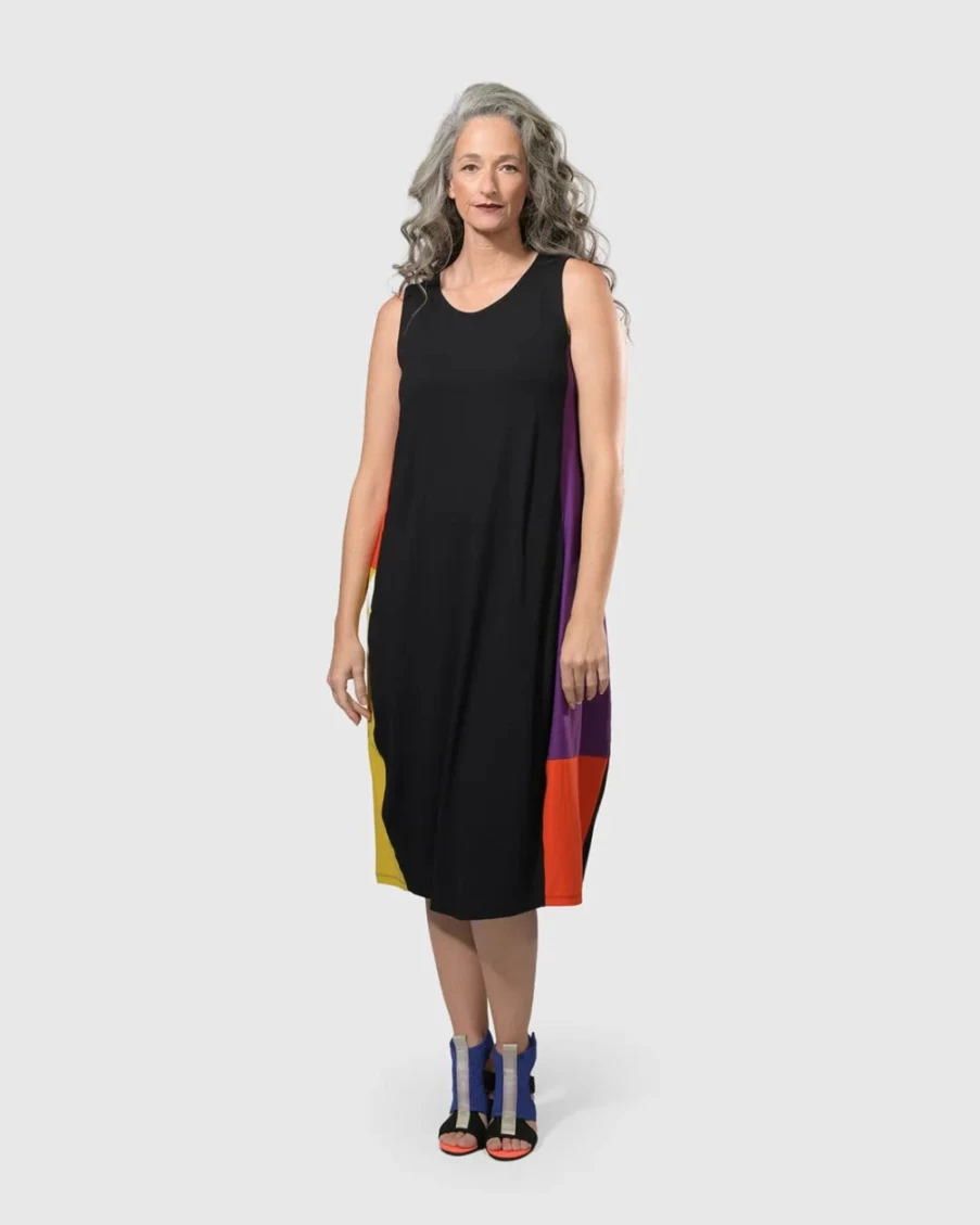 ALEMBIKA Women's Tekbika Sarah Sleeveless Cocoon Dress - Multi Color Boho Chic Style