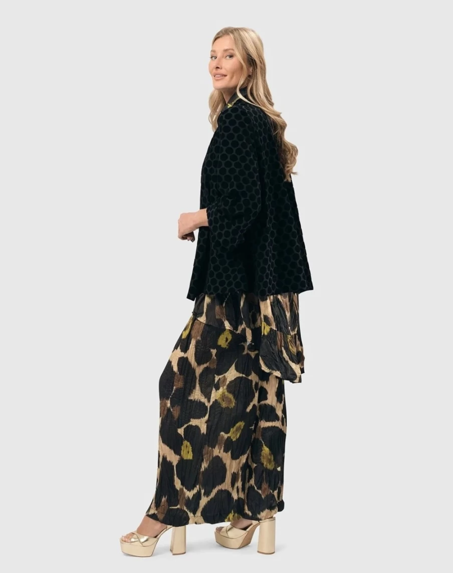ALEMBIKA Women's Hazel Crinkle Palazzo Pants - Multi Color Wide Leg Comfortable Boho Style Trousers