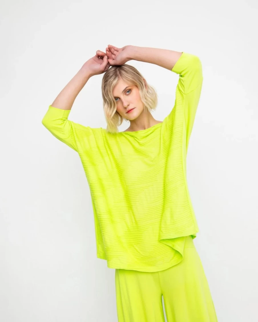 ALEMBIKA Women's Ozai N Ku Racquet Top in Lime - Lightweight Tennis Apparel