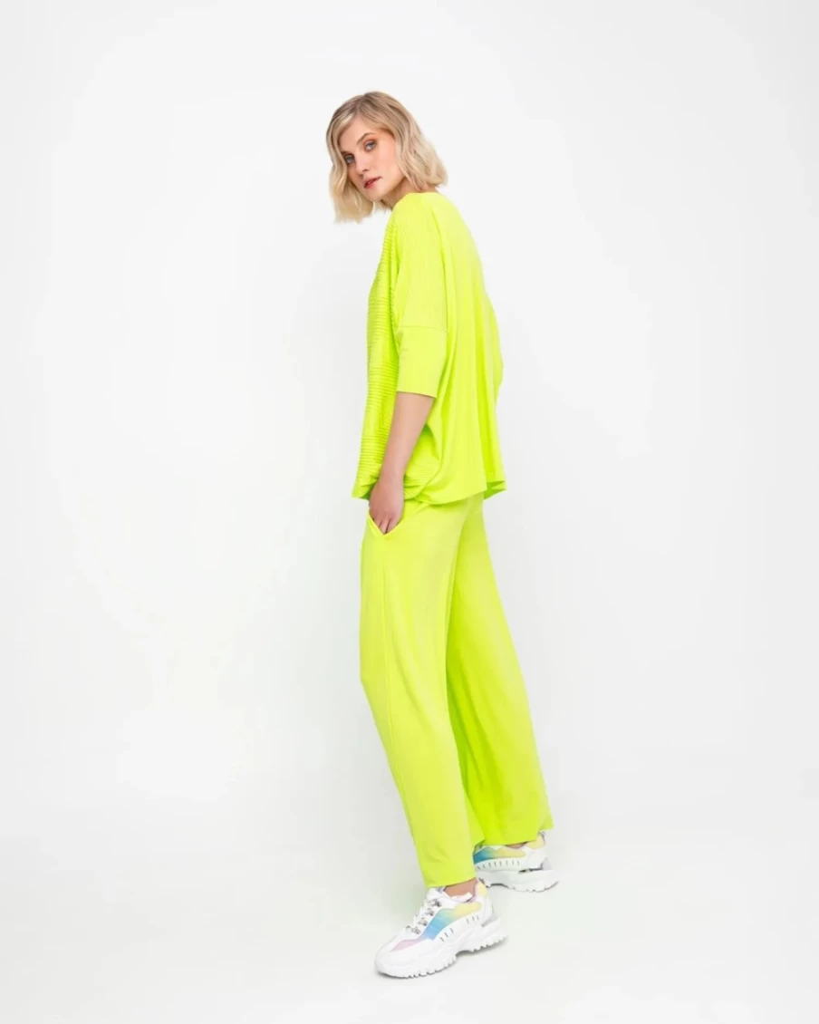ALEMBIKA Women's Ozai N Ku Racquet Top in Lime - Lightweight Tennis Apparel