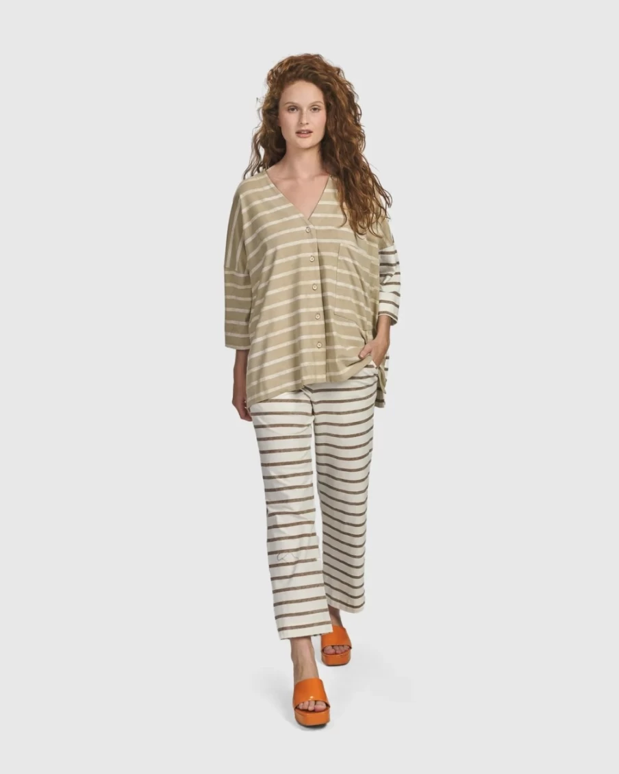 ALEMBIKA Women's Oasis Oversized Cardigan in Tan - Cozy Long Open Front Knit Sweater