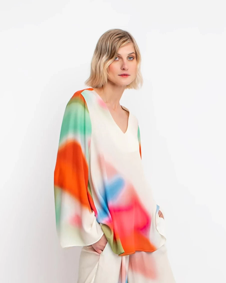 ALEMBIKA Women's Lorelei Long Sleeve Top for Spring | Ozai N Ku Style Elegant Blouse