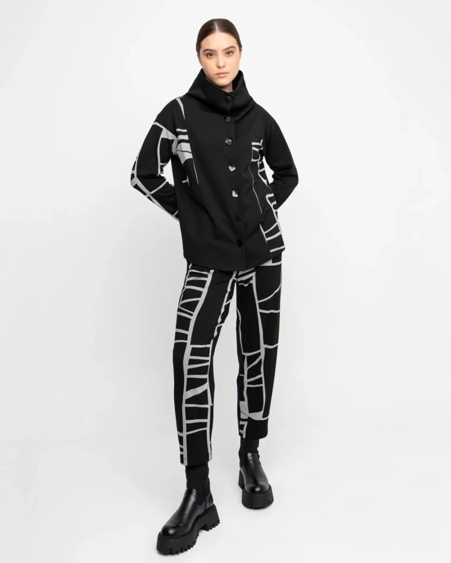 ALEMBIKA Women's Ozai N Ku Nocturne Piano Cardigan - Elegant Knit Sweater for Women