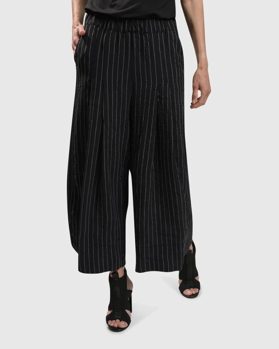 ALEMBIKA Women's Pinstriped Drinks-On-Me Pants for Stylish Comfort