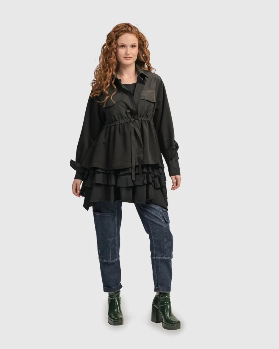 ALEMBIKA Women's Urban Strut Poker Jacket - Stylish Black Outerwear for Fashion Trends