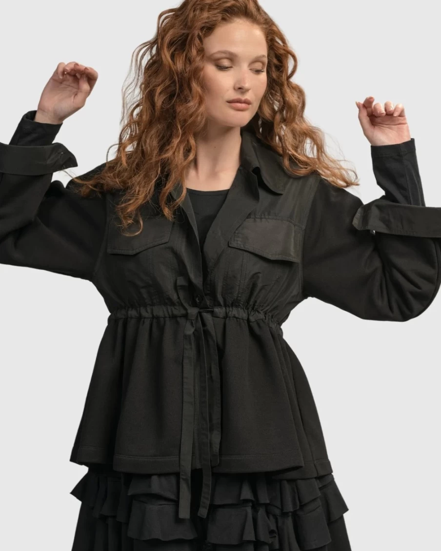 ALEMBIKA Women's Urban Strut Poker Jacket - Stylish Black Outerwear for Fashion Trends
