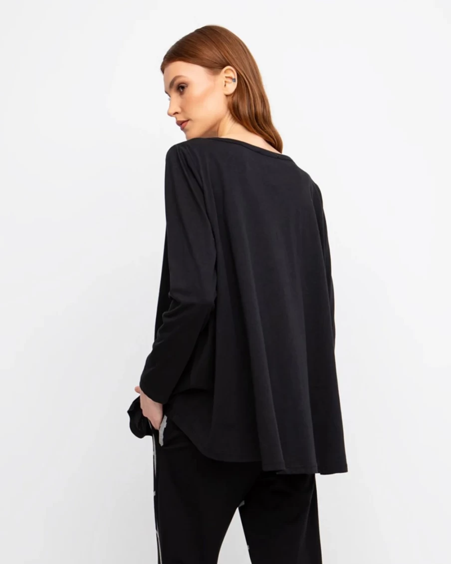 ALEMBIKA Women's Black B Sharp Trapeze Top - Ozai N Ku Style Elegant Blouse