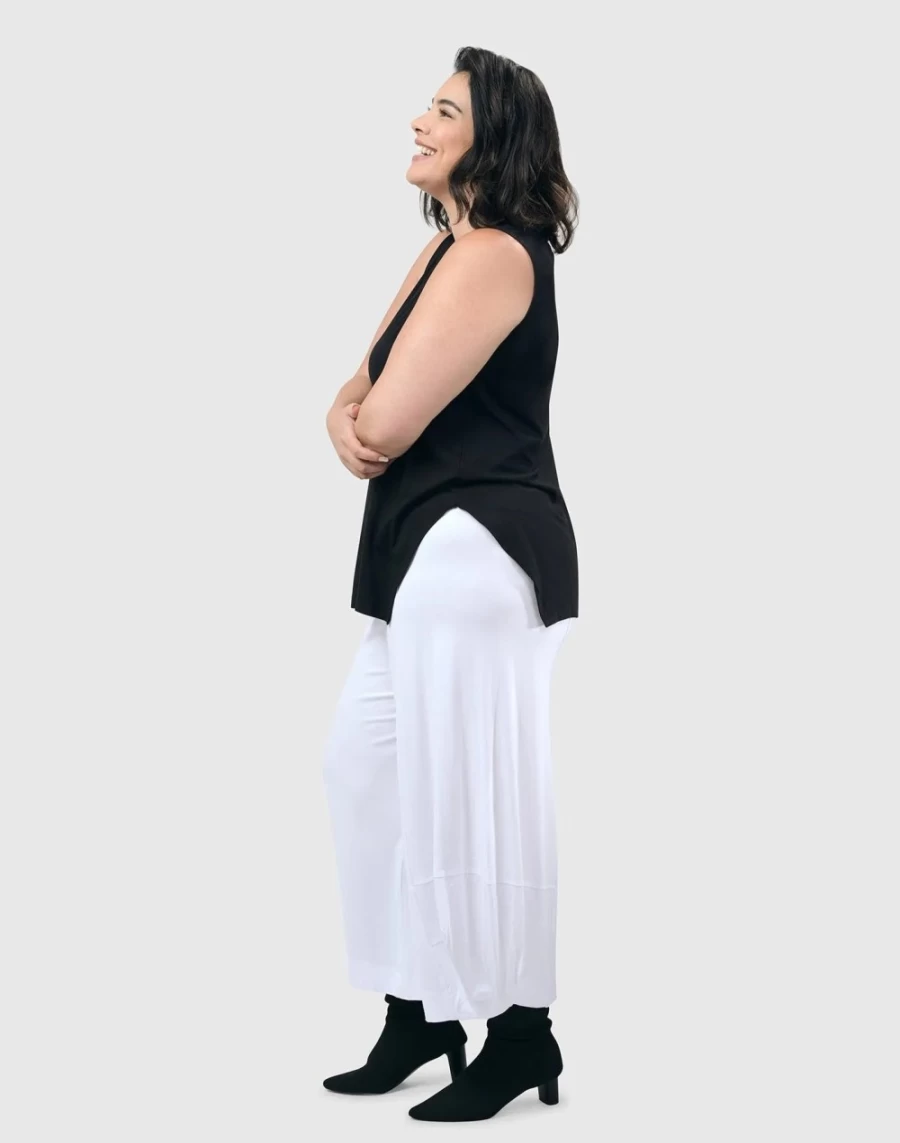 ALEMBIKA Women's Essential Punto Pants in White - Comfortable & Stylish Trousers