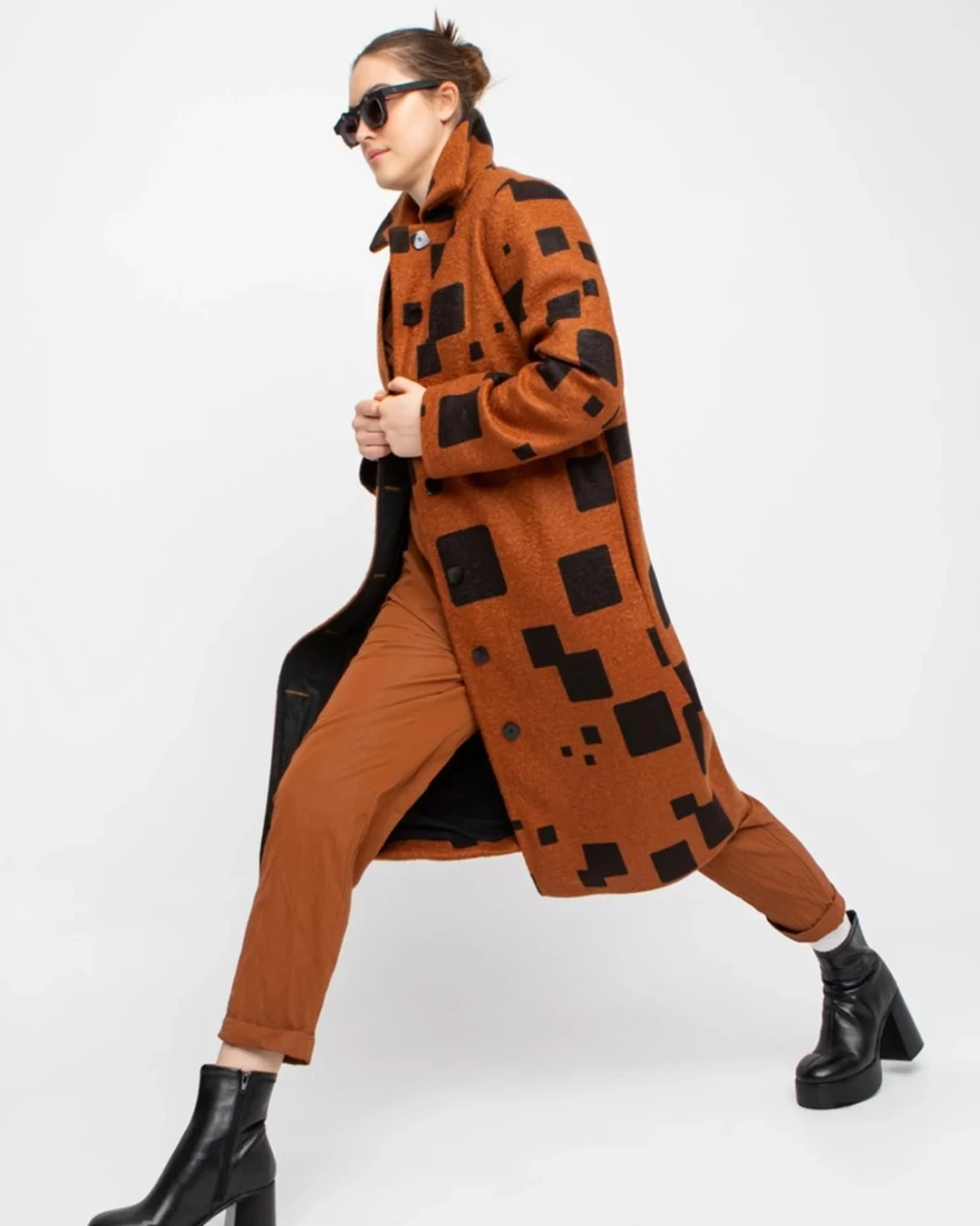 ALEMBIKA Women's Ozai N Ku Fanzine Jacket in Tobacco Brown - Stylish Vintage Coat