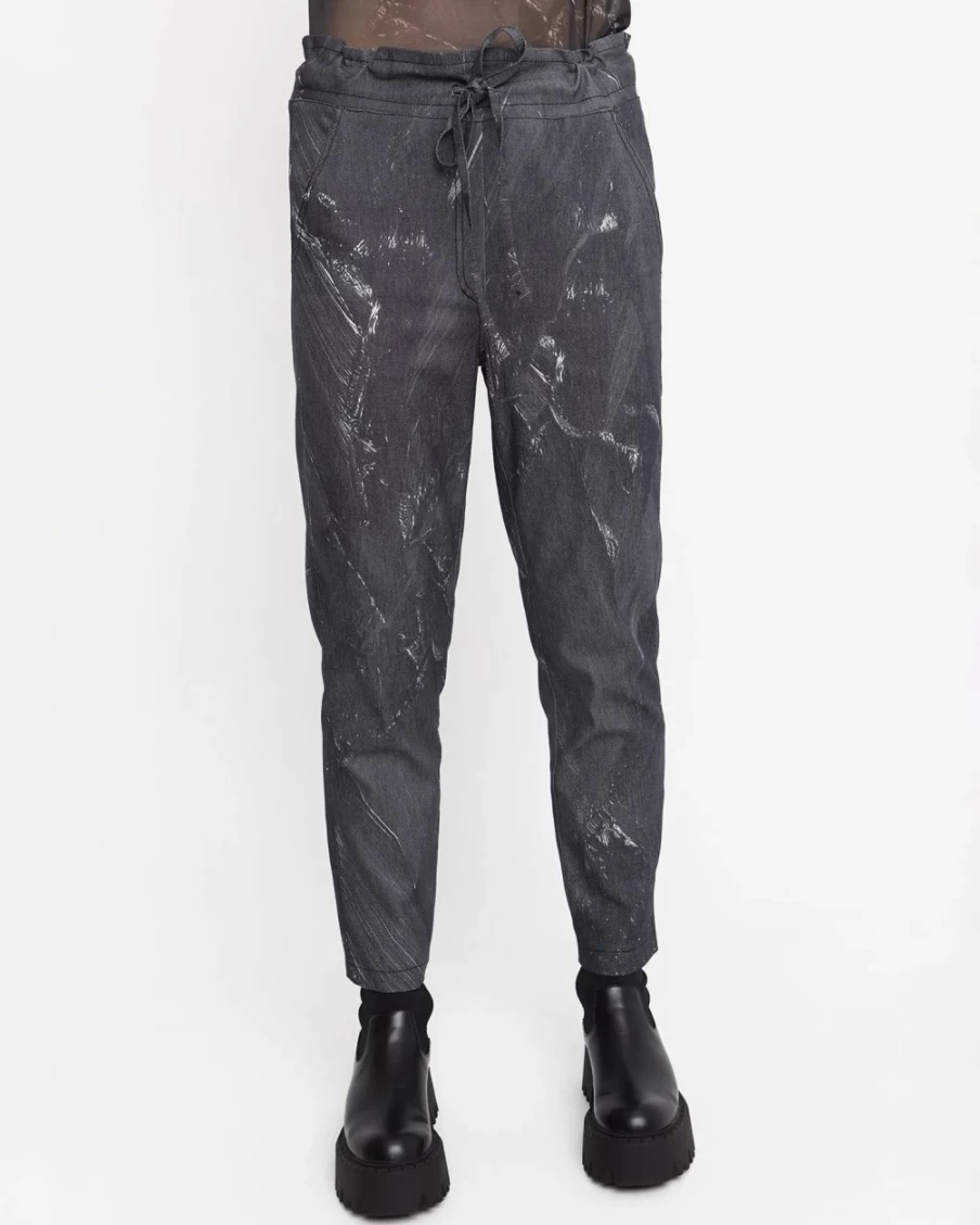 ALEMBIKA Women's Ozai N Ku Statuesque Pants - Elegant Brush Design Trousers
