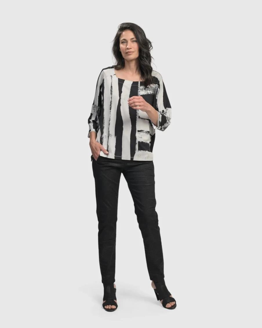 ALEMBIKA Women's Black Snake Iconic Stretch Jeans - High Waist Slim Fit Denim Pants