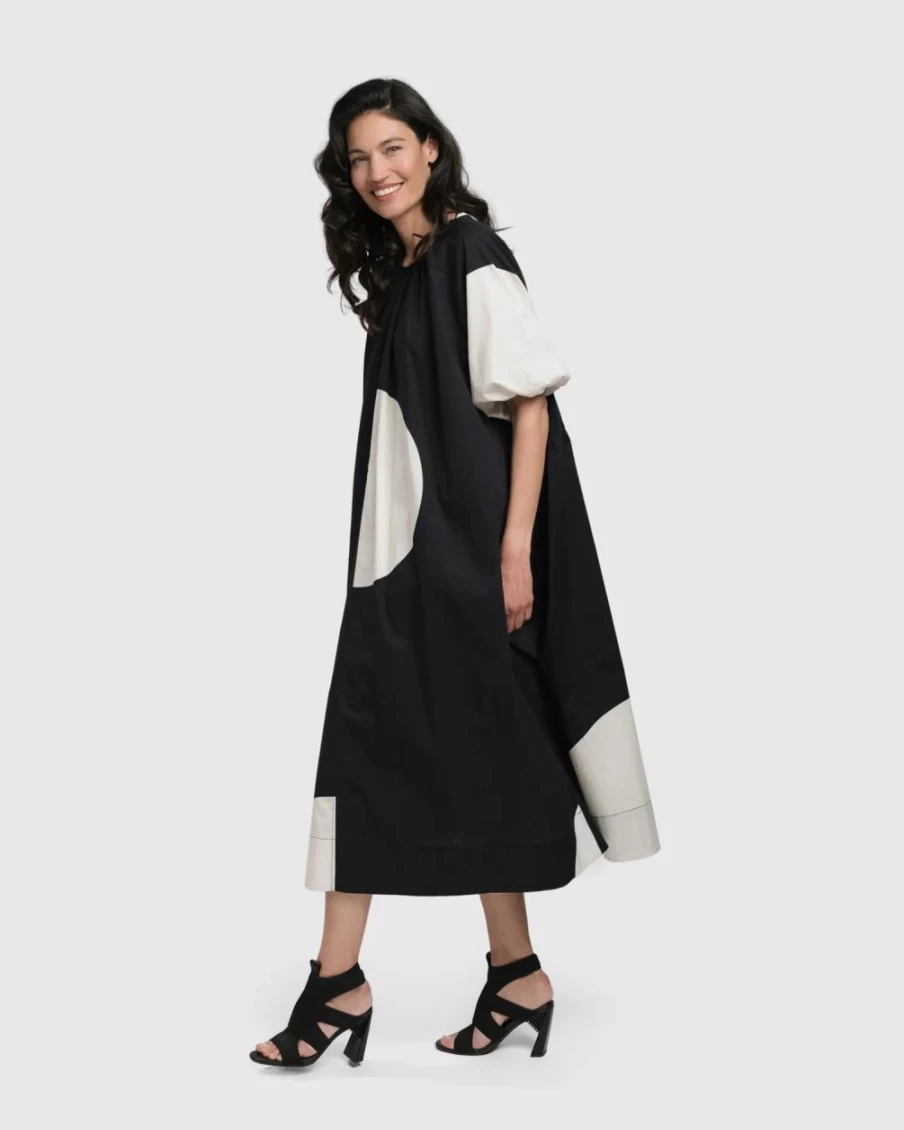 ALEMBIKA Women's Debbie Muumuu Dress in Monochrome Style