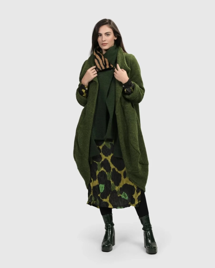 ALEMBIKA Women's Gala Cocoon Jacket in Green – Stylish & Comfortable Outerwear