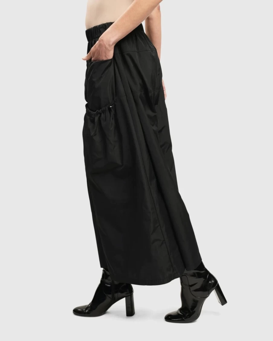 ALEMBIKA Women's Black Culottes Pants - Urban Girls Club High Waist Wide Leg Trousers