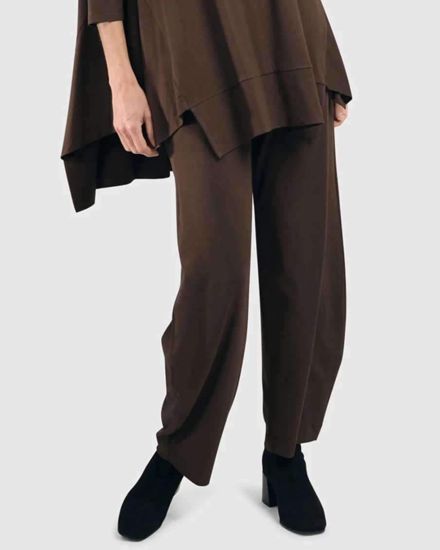 ALEMBIKA Women's Essential Flow Pants in Coffee - Comfortable Yoga & Lounge Pants
