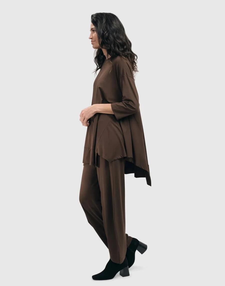 ALEMBIKA Women's Essential Flow Pants in Coffee - Comfortable Yoga & Lounge Pants