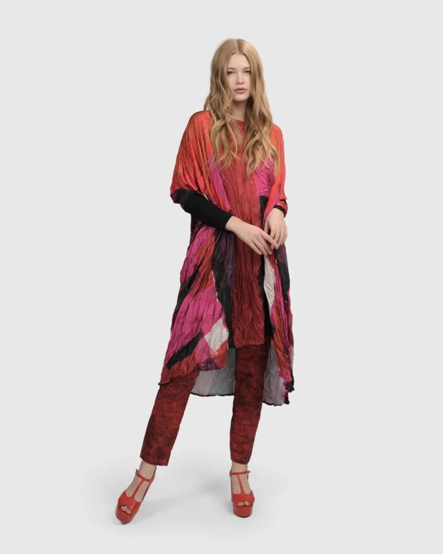 ALEMBIKA Women's Magenta Sunset Strip Muumuu Dress - Flowy Boho Hawaiian Beach Cover Up