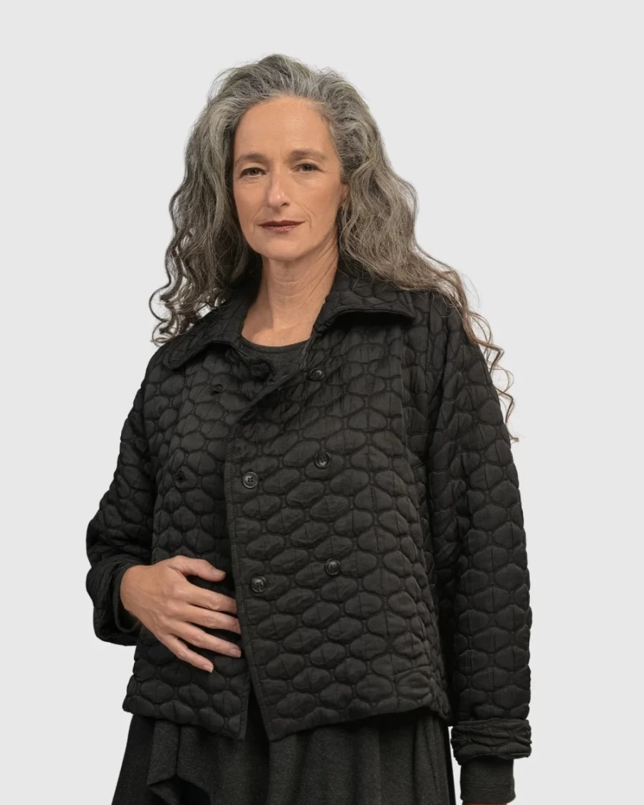 ALEMBIKA Women's Urban Soft Punk Jacket - Edgy Black Outerwear Coat for Street Style