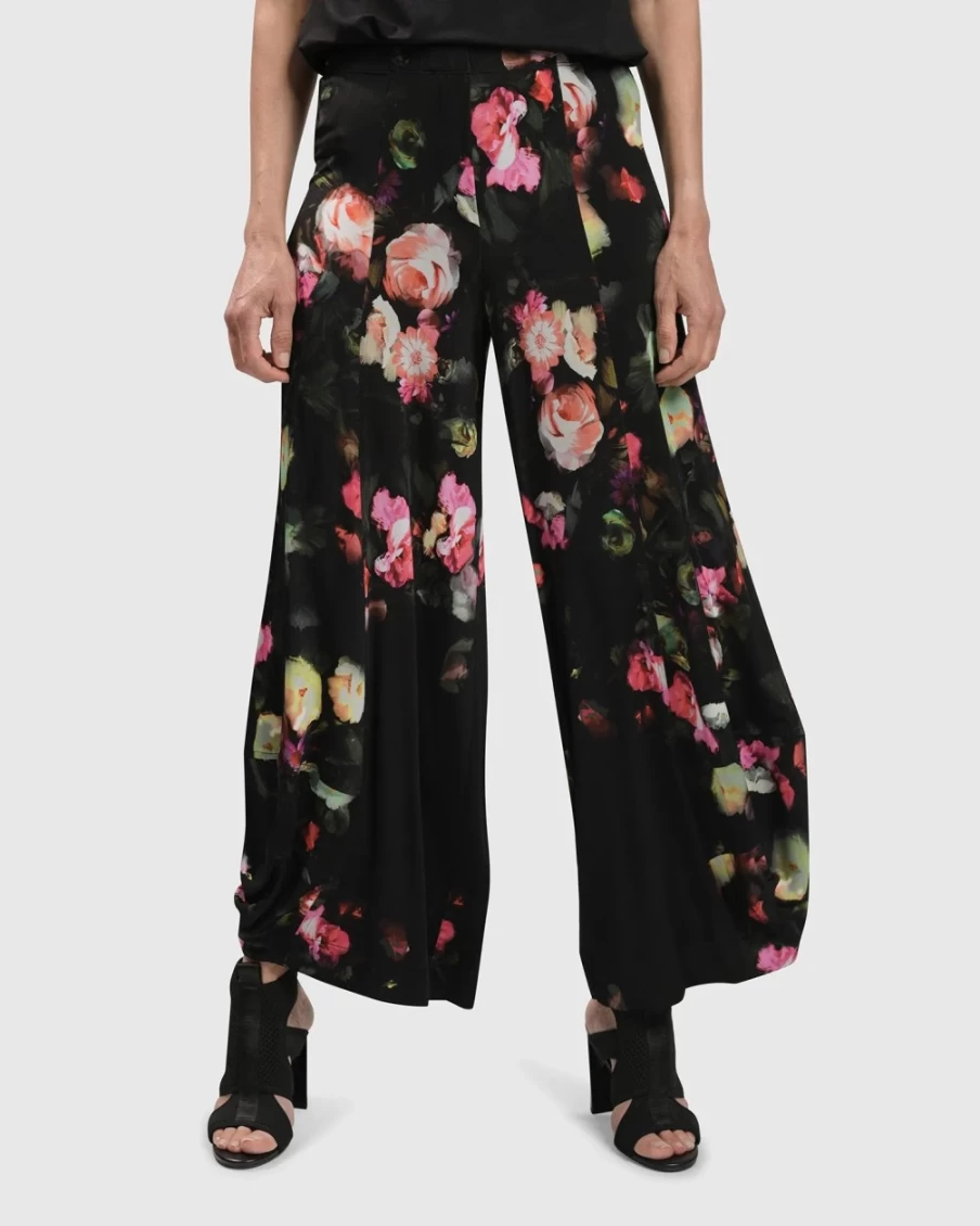 ALEMBIKA Women's Floral Punto Pants - Drinks-On-Me Style Boho Chic Trousers