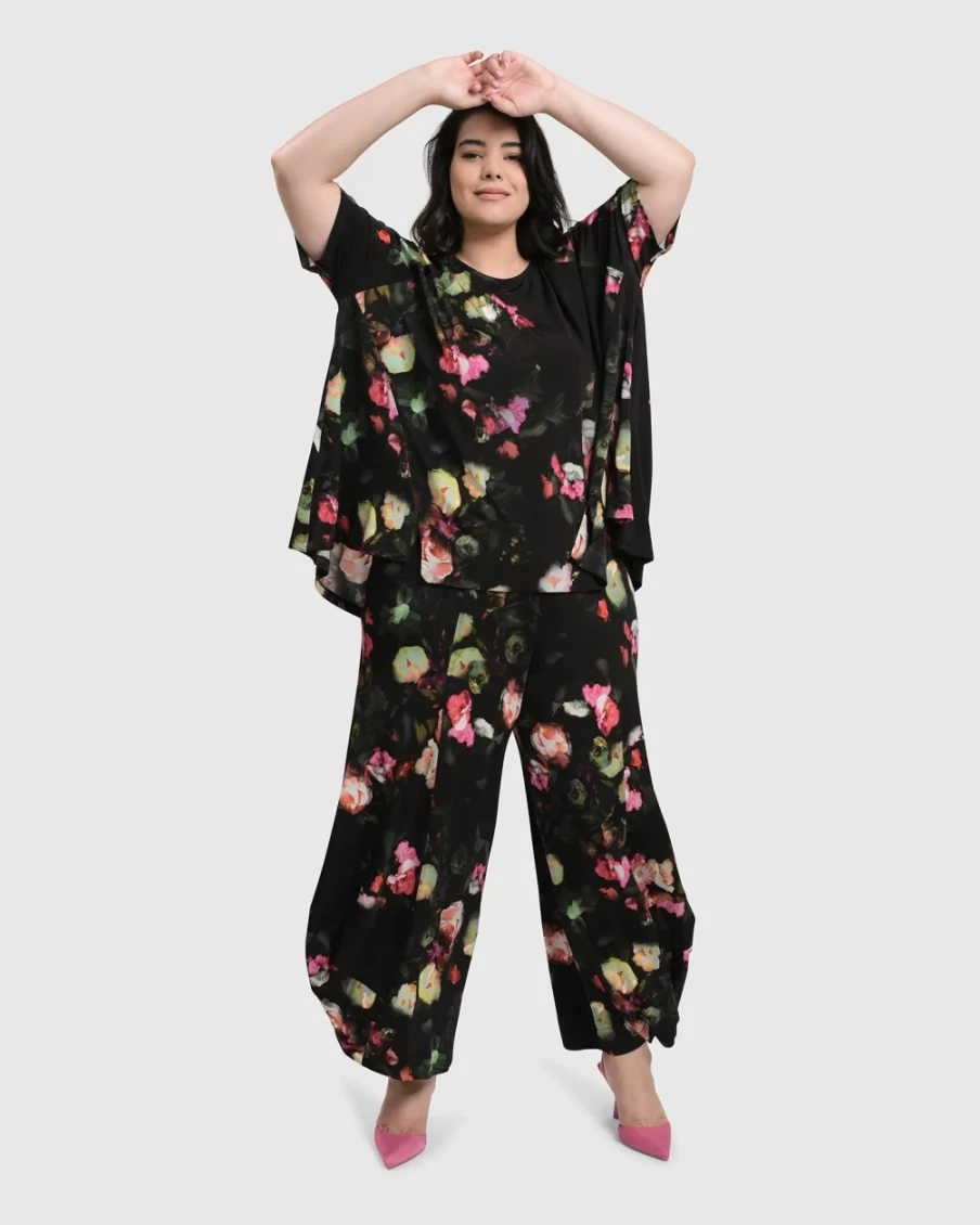 ALEMBIKA Women's Floral Punto Pants - Drinks-On-Me Style Boho Chic Trousers