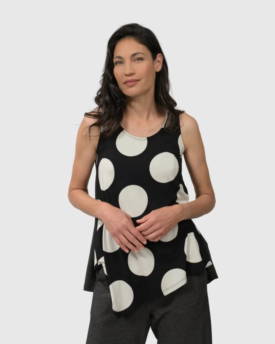 ALEMBIKA Women's Minnie Sleeveless Uptown Top - Monochrome Chic Blouse for Women