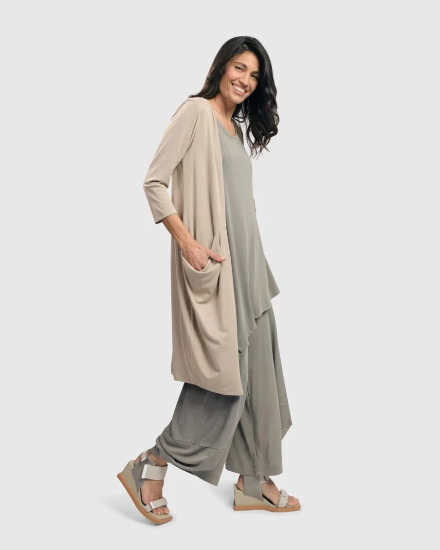ALEMBIKA Women's Essential Draped Cocoon Jacket in Ecru - Elegant Oversized Outerwear