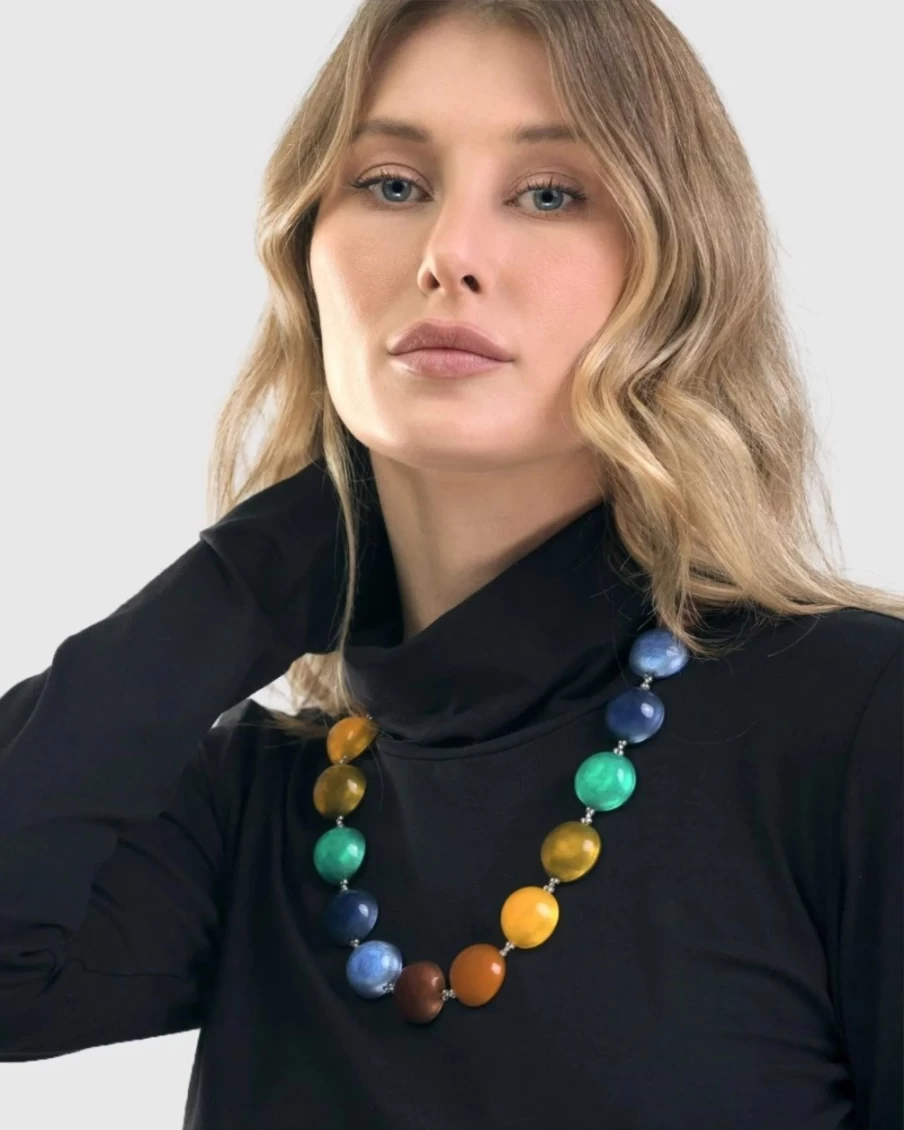 ALEMBIKA Women's Sweetheart Necklace - Multi Gemstone Elegant Pendant for Her