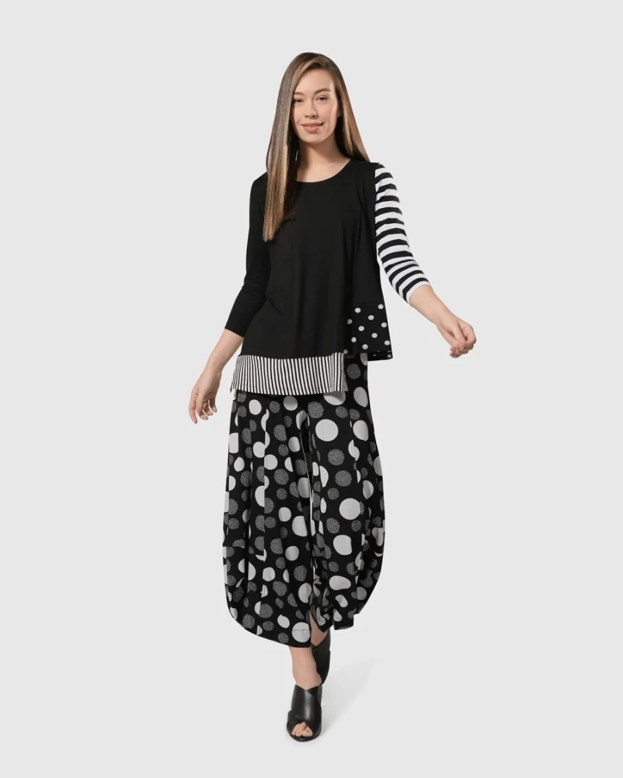ALEMBIKA Women's Galaxy Punto Pants with Circle Designs - Stylish & Comfortable Trousers