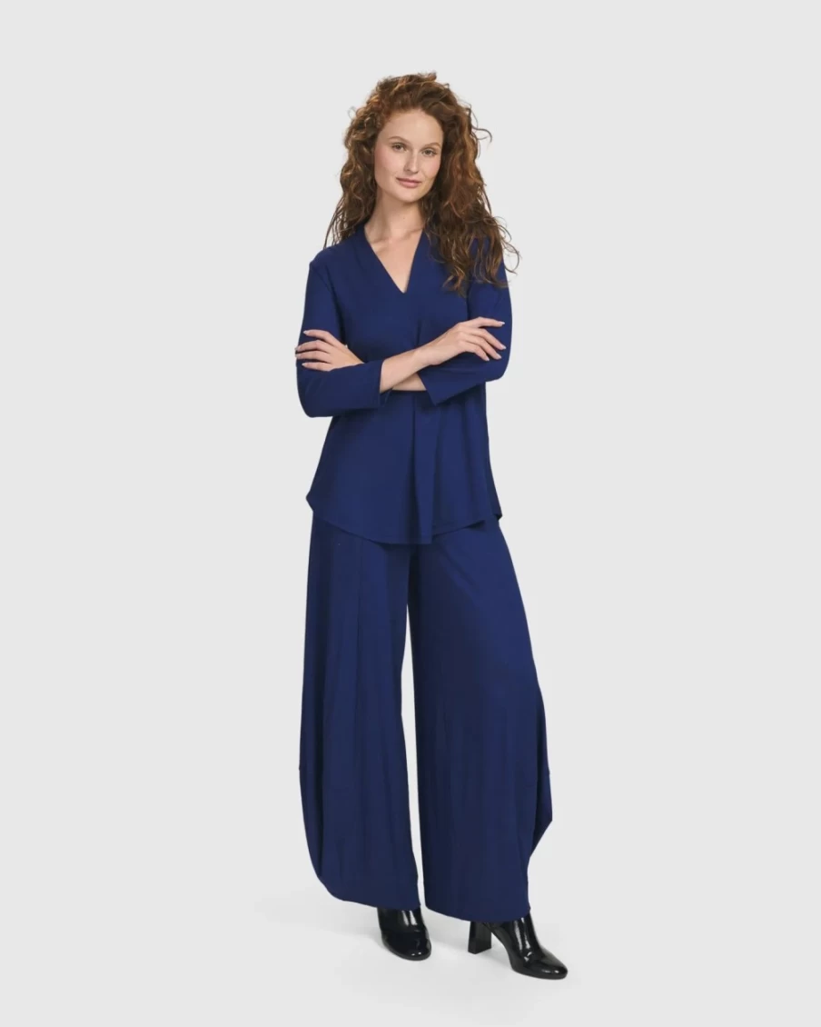ALEMBIKA Women's Royal Blue Essential V-Neck Top