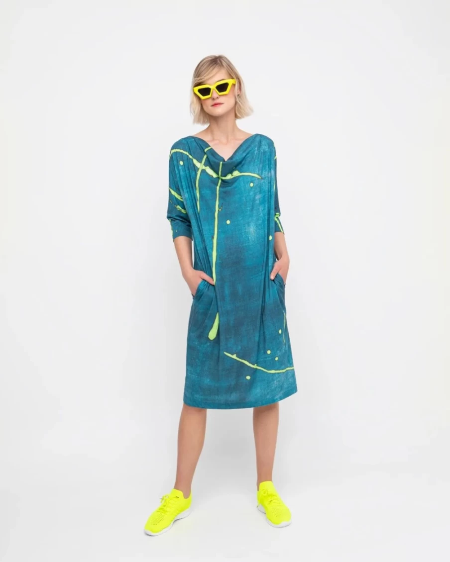 ALEMBIKA Women's Ozai N Ku Kahuna Dress - Ocean Blue Boho Chic Maxi Dress