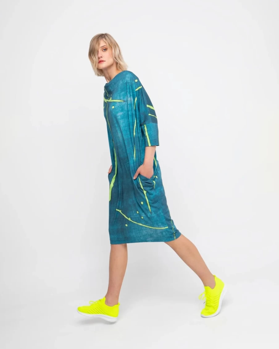 ALEMBIKA Women's Ozai N Ku Kahuna Dress - Ocean Blue Boho Chic Maxi Dress