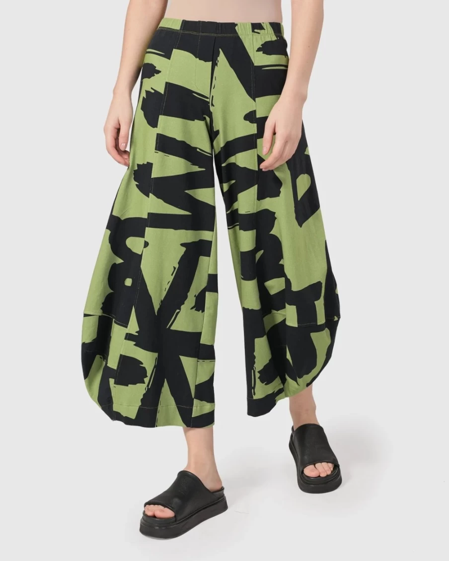 ALEMBIKA Women's Urban Ripley Punto Pants in Green Marker - Stylish Casual Trousers