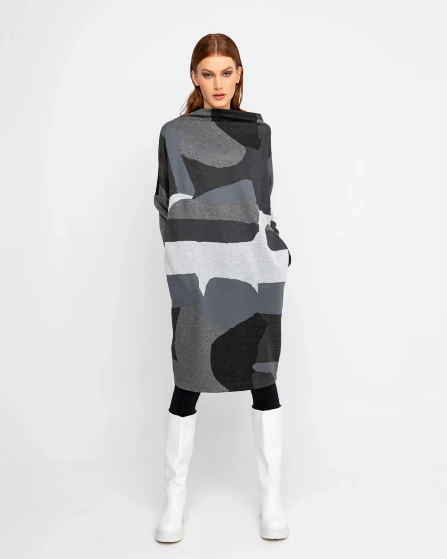 ALEMBIKA Women's Ozai N Ku Camo Fleur Midi Dress with Clouds Print - Boho Chic Floral Camouflage Pattern