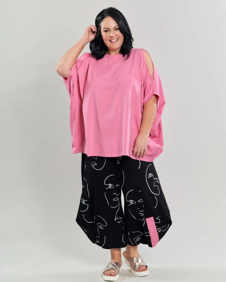 ALEMBIKA Women's Susan Punto Pants with Unique Face Designs - Stylish & Comfortable Trousers