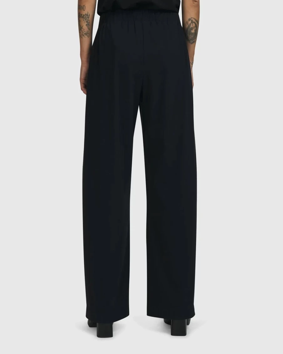 ALEMBIKA Women's Trinity Straight Leg Pants - Classic Black Trousers for Women
