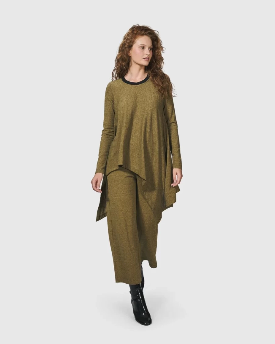 ALEMBIKA Women's Essential Swing Tunic Top in Honey - Flowy Casual Blouse