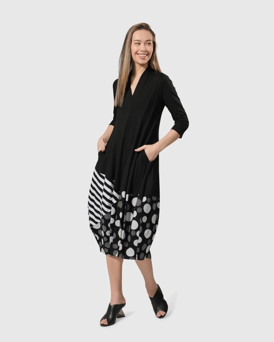 ALEMBIKA Women's Millennium Cocoon Dress - Elegant Mix Style Boho Chic Fashion