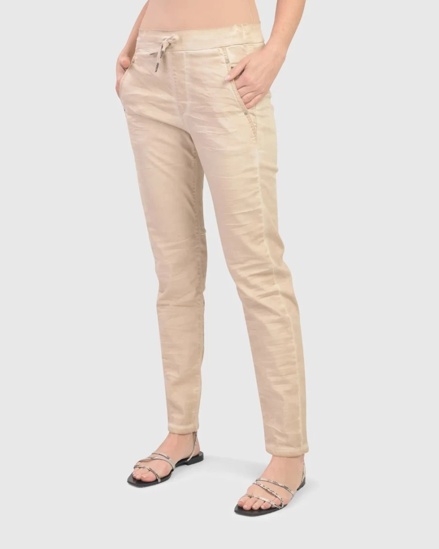 ALEMBIKA Women's Distressed Sand Wash Stretch Jeans - Iconic Vintage Fit