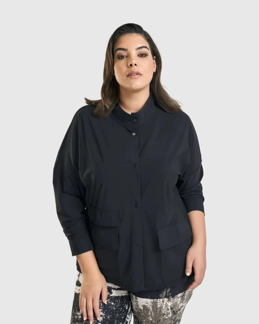 ALEMBIKA Women's Matrix Tech Jacket - Lightweight Waterproof Windbreaker, Black