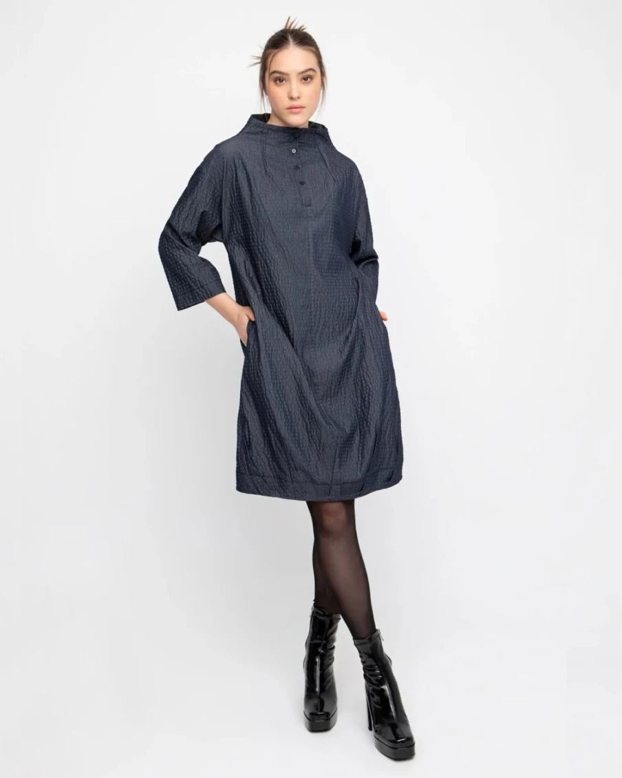 ALEMBIKA Women's Denim Bowie Textured Mini Dress - Ozai N Ku Style