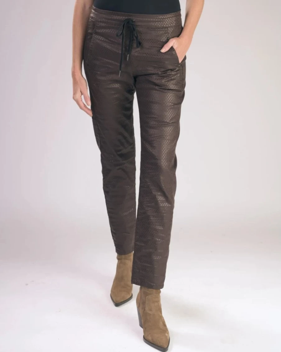 ALEMBIKA Women's Mahogany Diamond Iconic Stretch Jeans - High Waisted Slim Fit Bootcut Denim Pants