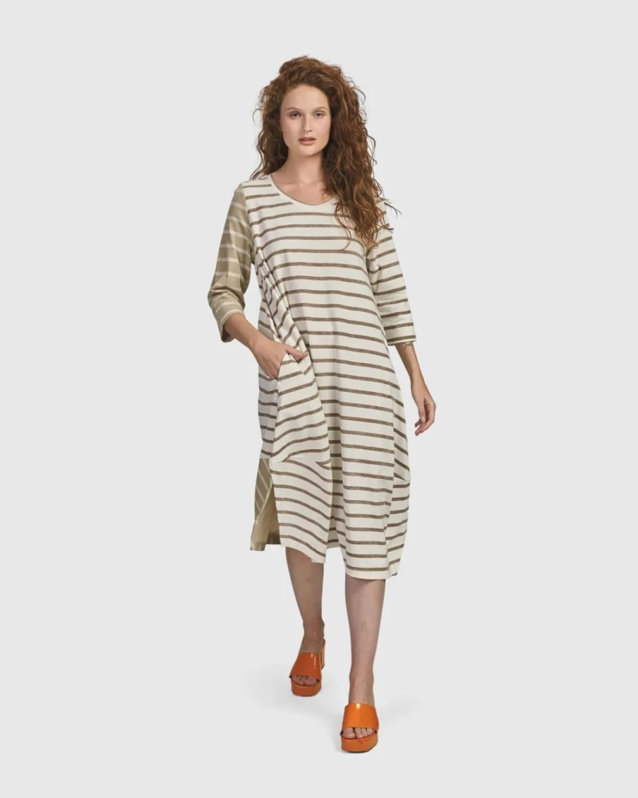 ALEMBIKA Women's Cream Oasis Caftan Dress - Bohemian Summer Beach Cover Up