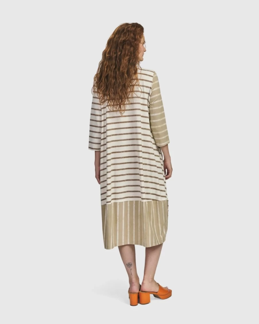 ALEMBIKA Women's Cream Oasis Caftan Dress - Bohemian Summer Beach Cover Up