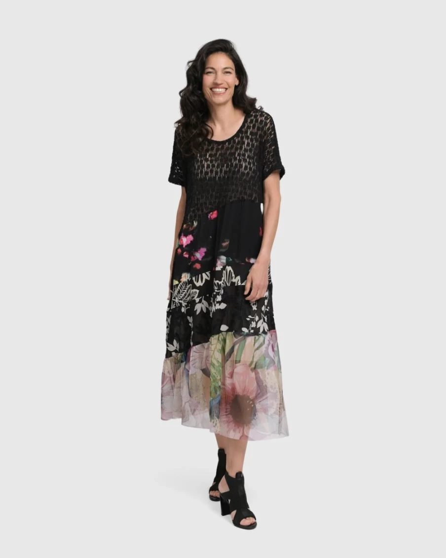 ALEMBIKA Women's Floral Adaline Tiered Maxi Dress - Boho Chic Long Summer Dress