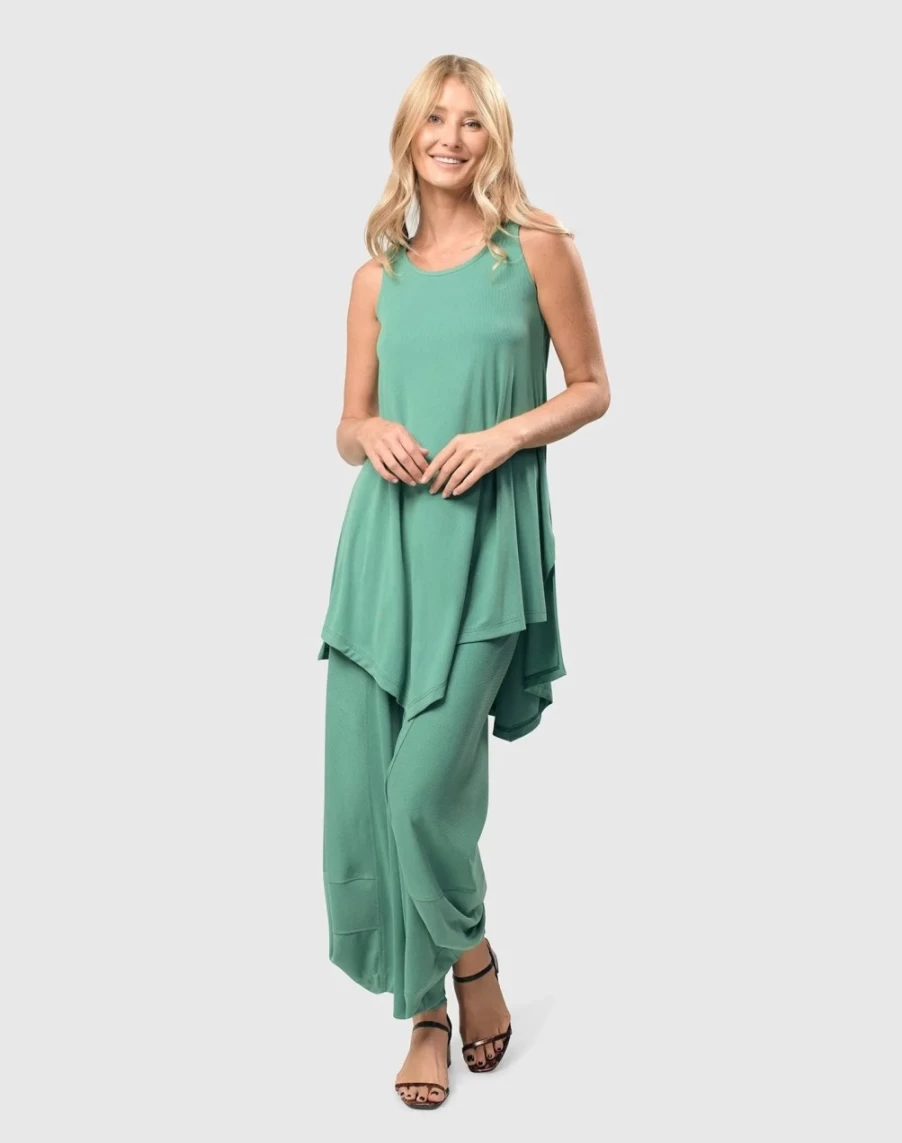 ALEMBIKA Women's Essential Go-To Cupro Punto Pants in Seafoam - Comfortable & Stylish High-Waisted Trousers