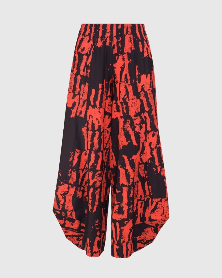 ALEMBIKA Women's Flame Graffiti Punto Pants - Tekbika Style High-Waisted Comfort Fit
