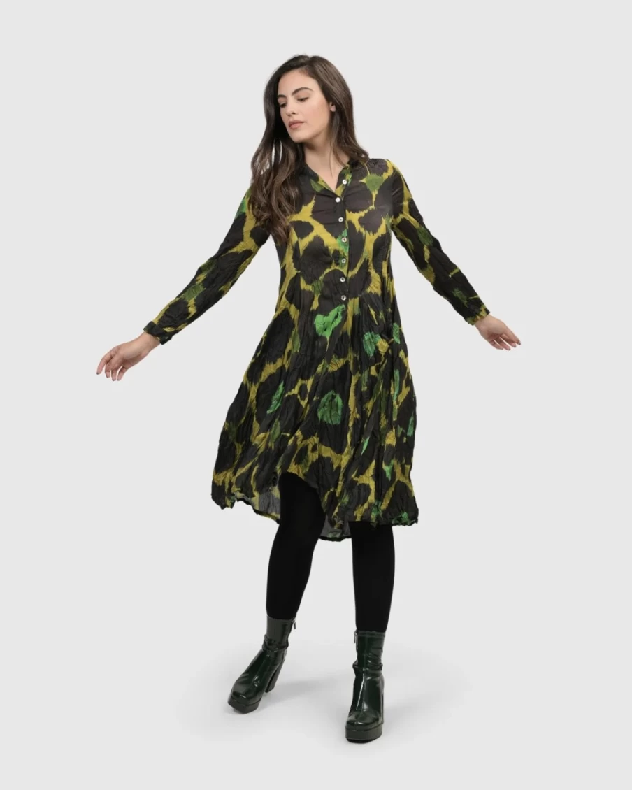 ALEMBIKA Women's Emerald Green Olive Martini Cocktail Dress