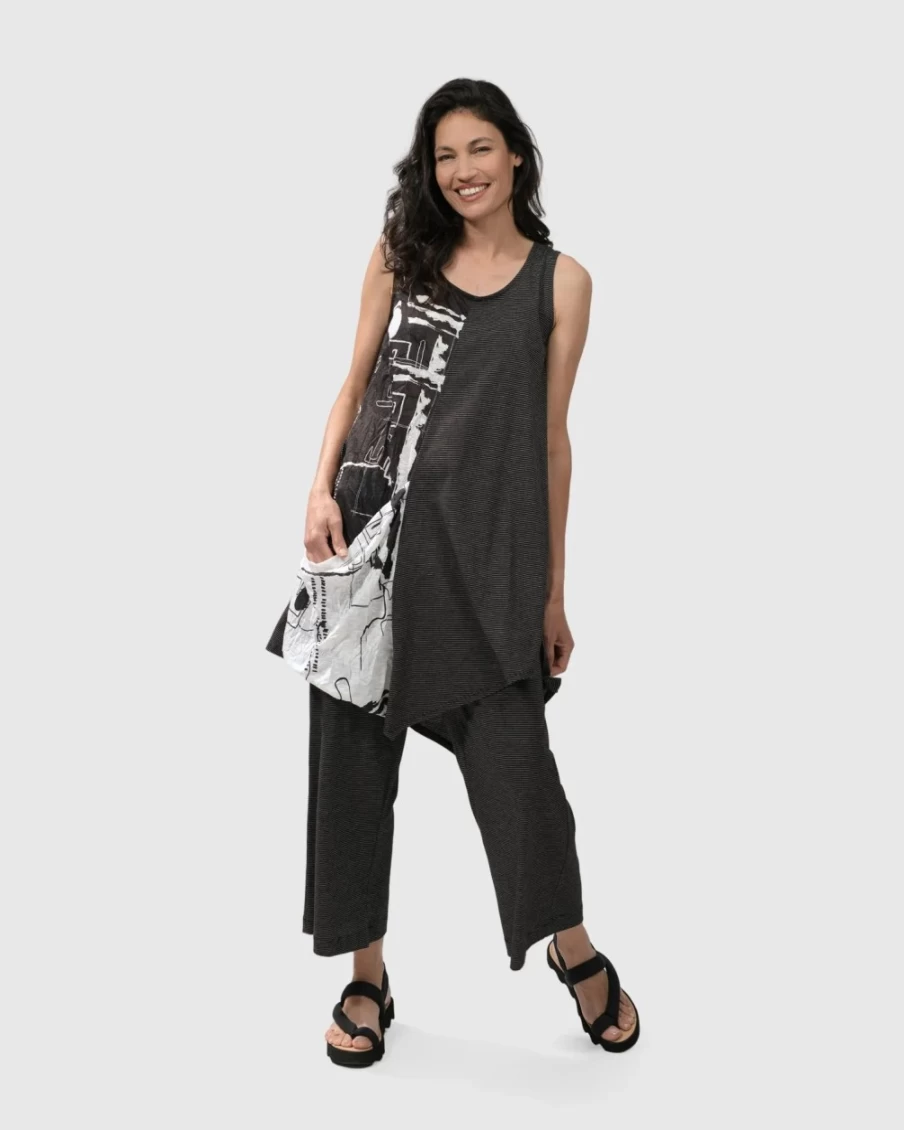 ALEMBIKA Women's The Good Life Script Sleeveless Tunic Top