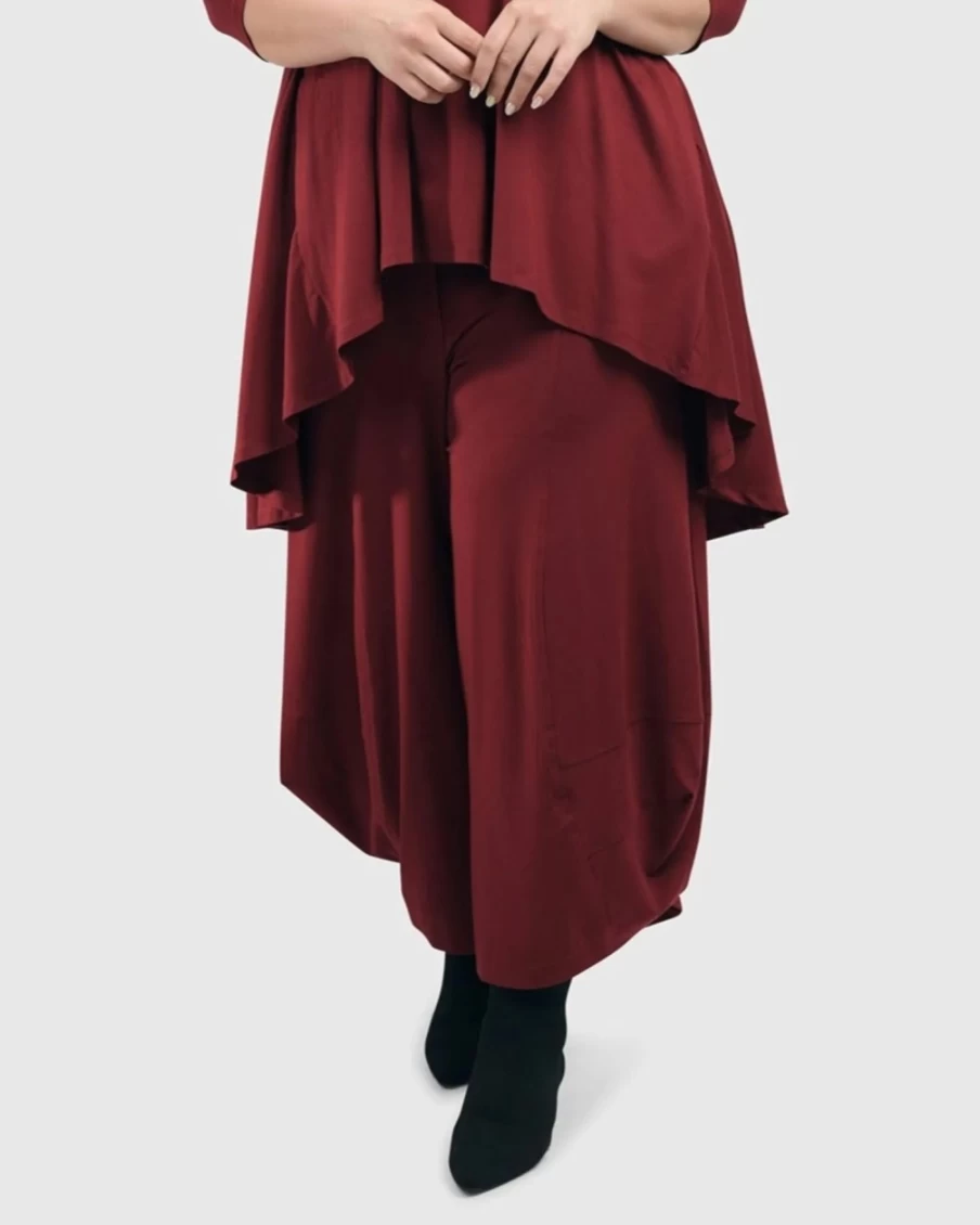 ALEMBIKA Women's Essential Punto Pants in Plum - Comfortable & Stylish Trousers
